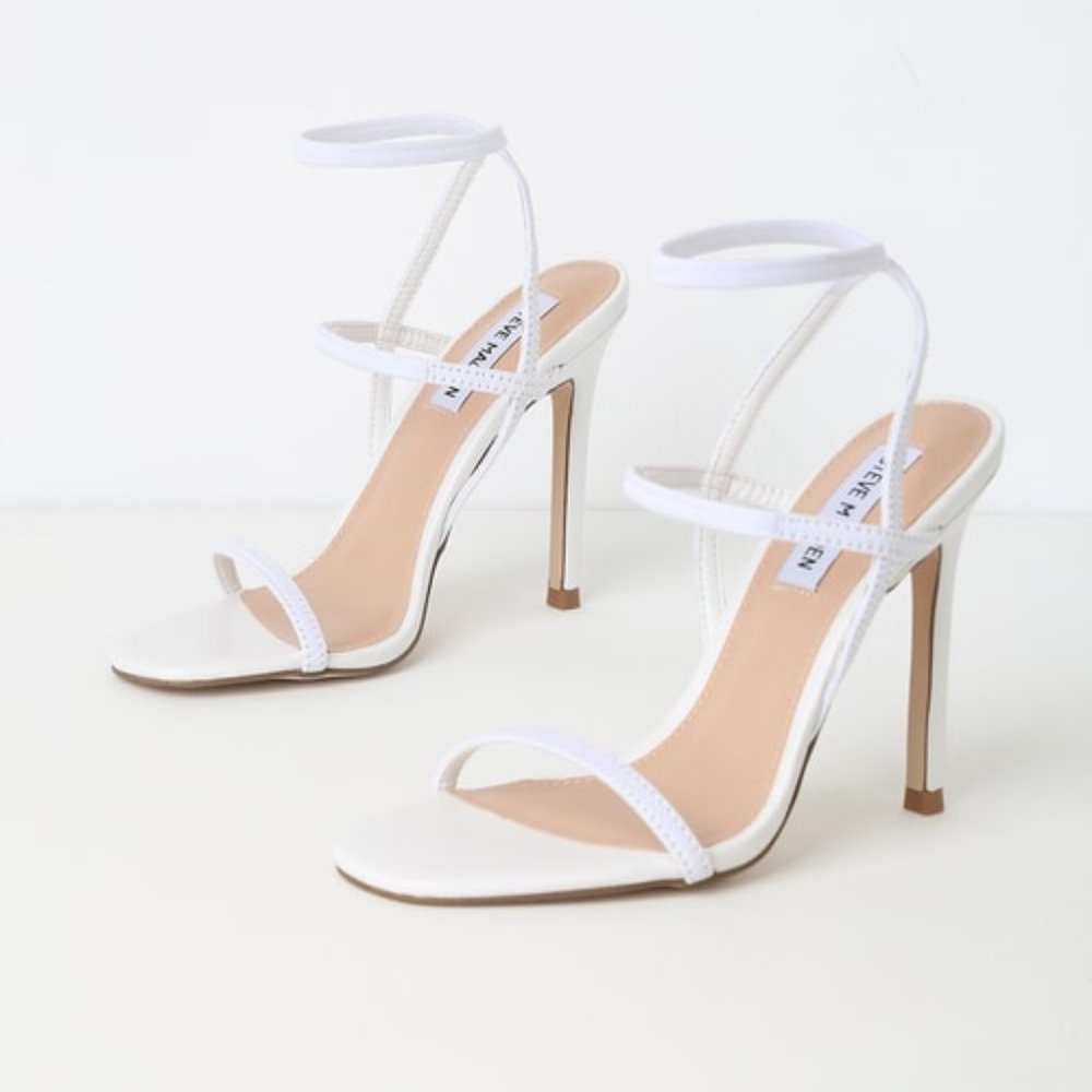 Steve Madden Nectur White High Heel Sandals - Picture 1 of 7